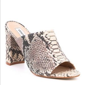 Brand new snakeskin mules